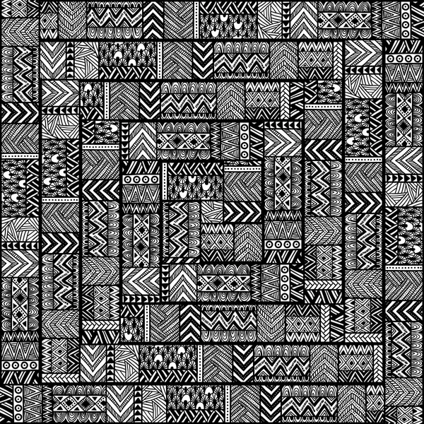 Bezešvé pattern patchworku. Elegantní ozdoba. Tribal a EDDS — Stockový vektor