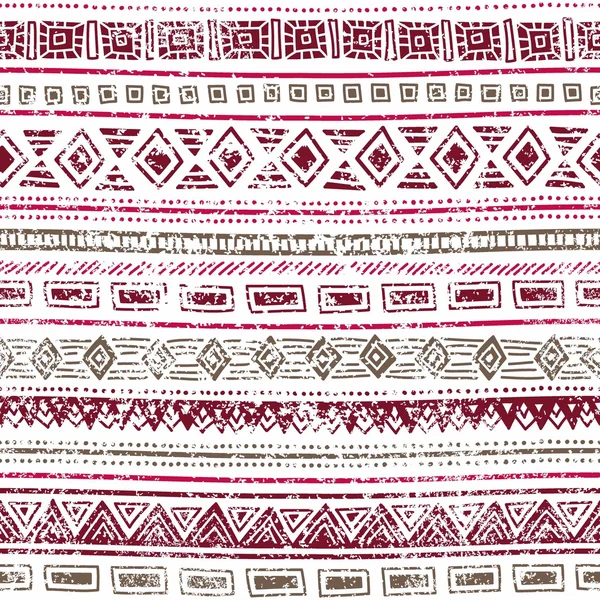 Seamless ethnic pattern. Geometric elements on a white backgroun — Stock Vector