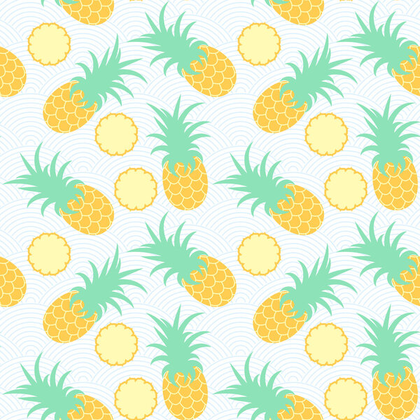 Pineapples. Seamless geometric pattern.