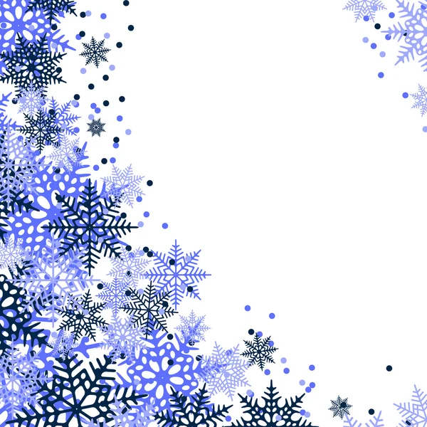 Cadre de Noël de flocons de neige bleus . — Image vectorielle