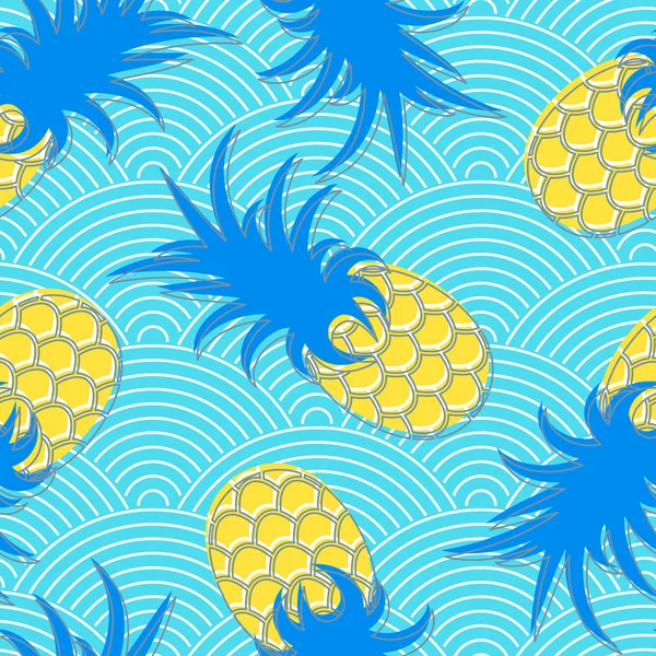 Des ananas. Modèle géométrique sans couture . — Image vectorielle