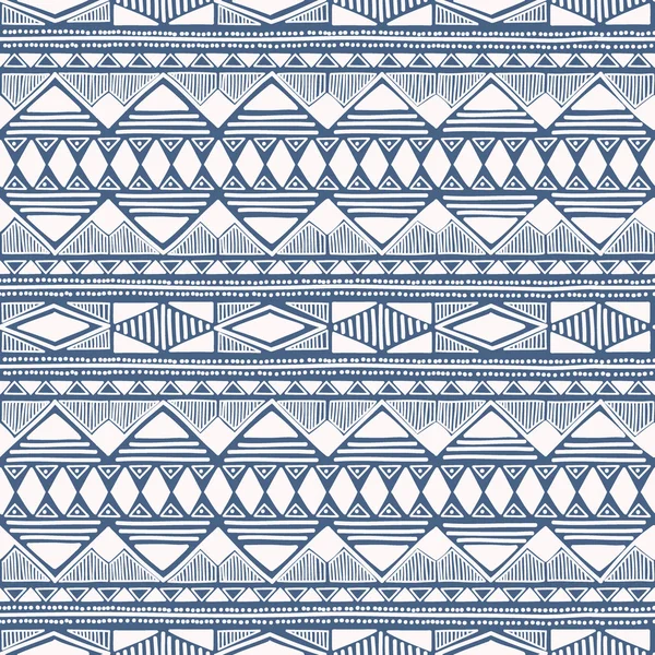 파란과 백색 완벽 한 패턴입니다. 민족 배경. — 스톡 벡터