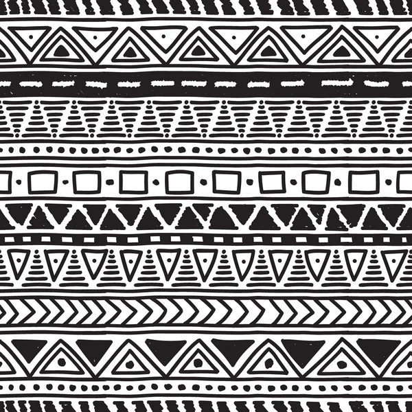 Black-and-white ethnic seamless pattern. — Stock Vector