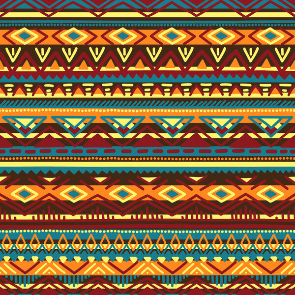 Ethnic vector illustration handmade. Tribal motives. Yellow, ora