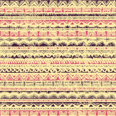 Etnik seamless modeli. Gri, bej, pembe ve mor renkler.