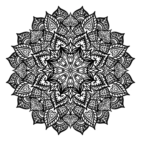 Mandala. Dibujo a mano. Ilustración vectorial . — Archivo Imágenes Vectoriales