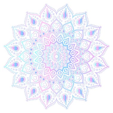 Mandala - serbest çizim. Vektör çizim. Gradyan.