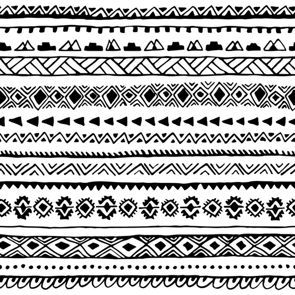 Dikişsiz etnik desen. Siyah beyaz resim.