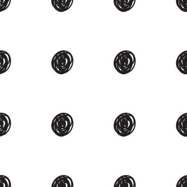 Elle çizilmiş daireler ile sorunsuz siyah-beyaz arka plan.