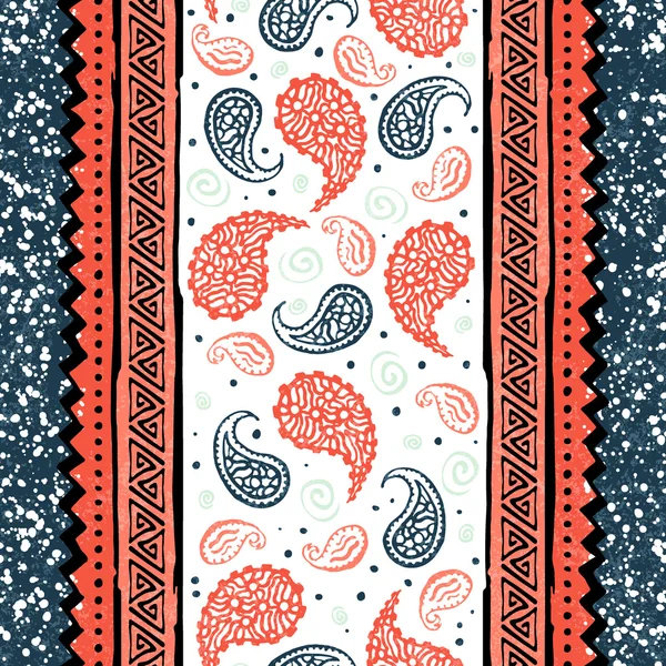 Seamless vintage paisley pattern. Floral print - turkish cucumbe — Stock Vector