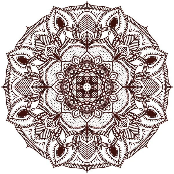 Mandala. The circular pattern of the hand. Handmade. — Stock Vector