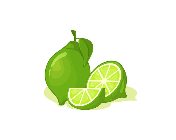Design Vetor Frutas Frescas Limão Fatia Pedaços Limão — Vetor de Stock
