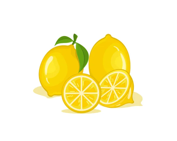 Tatlı Limon Meyve Vektör Tasarımı Yaz Meyveleri Sağlıklı Besleyicidir — Stok Vektör
