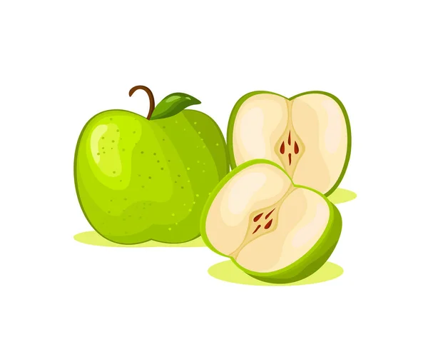 Diseño Vectores Manzana Fresca Frutas Una Saludable Nutritiva Vector de stock