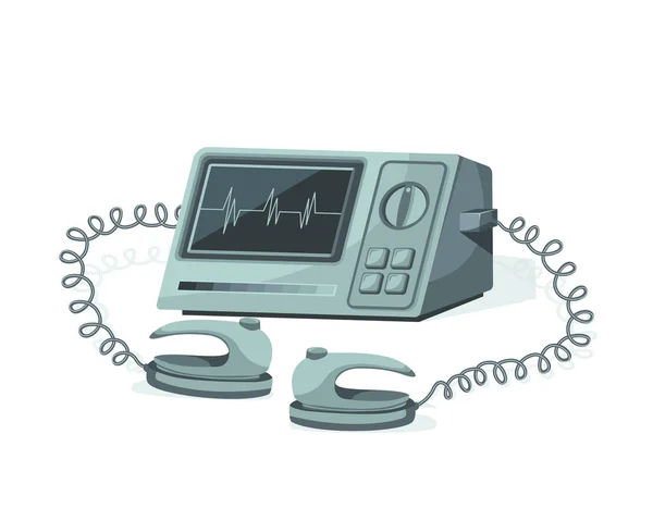 Defibrilátor Vektoru Nemocniční Zdravotnické Vybavení — Stockový vektor