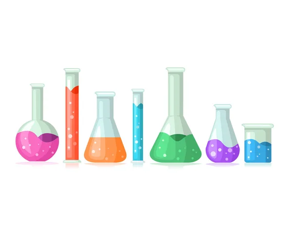 Diseño Vectores Botellas Laboratorio Científico Equipo Cristalería Laboratorio Para Laboratorio — Vector de stock