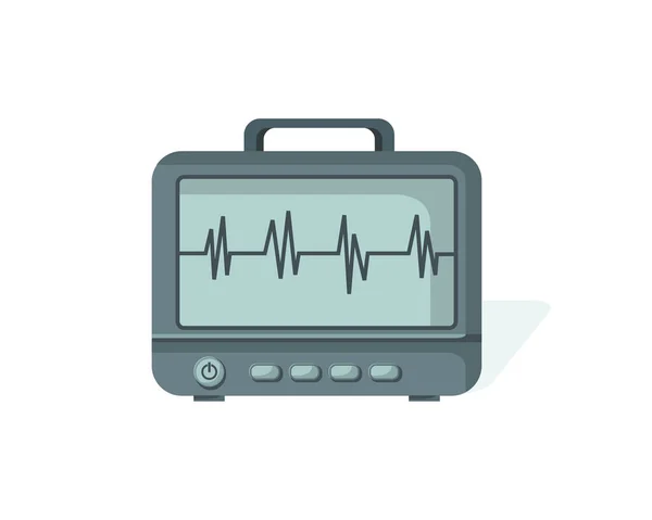 Kalp Atış Hızı Tıbbi Ekipmanları Izliyor Hasta Izleme Tıbbi Aygıtı — Stok Vektör