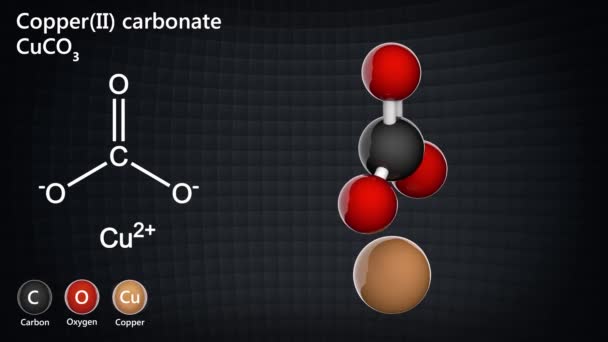 Карбонат Меди Является Химическим Соединением Формулой Cuco3 Визуализация Бесшовный Цикл — стоковое видео