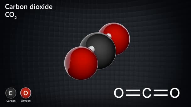 Kooldioxide Formule Co2 Een Kleurloos Reukloos Gas Dat Door Het — Stockvideo