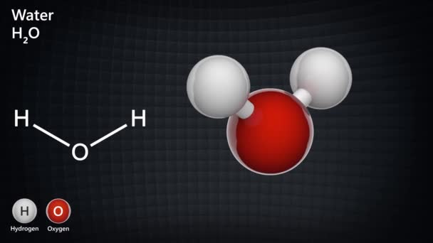 Вода Молекулярная Формула H2O Является Чистой Запаха Безвкусной Жидкости Которая — стоковое видео