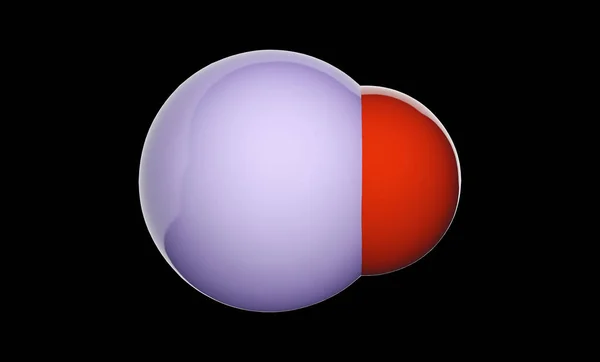 氧化锌是一种无机化合物 其配方为Zno或Ozn 这是一种白色粉末 化学结构模型 空间填充 3D插图 被隔离在黑色背景下 — 图库照片