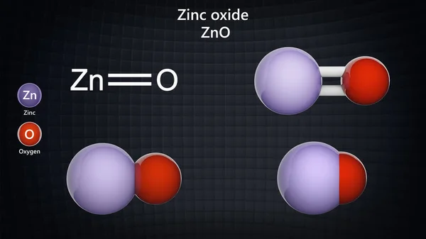 Óxido Zinco Composto Inorgânico Com Fórmula Zno Ozn Branco Modelo — Fotografia de Stock
