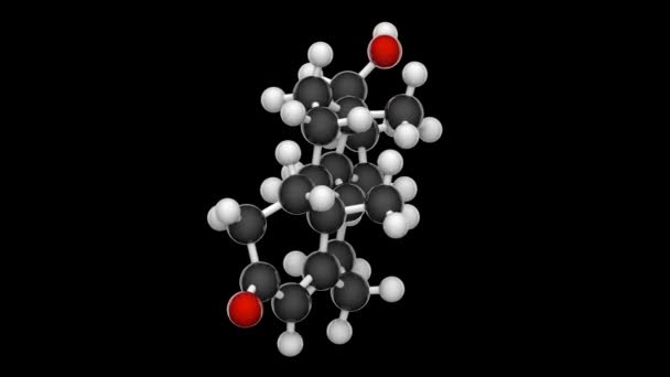 Struktura Molekularna Testosteronu Hormonu Steroidowego Grupy Androgenów C19H28O2 Renderowanie Płynna — Wideo stockowe