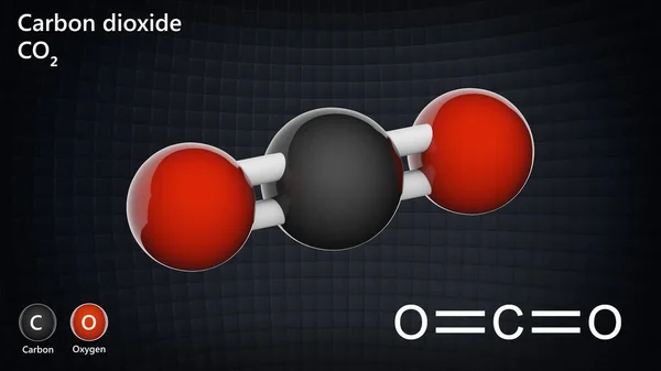Dióxido Carbono Fórmula Co2 Gás Incolor Inodoro Formado Processo Respiração — Fotografia de Stock