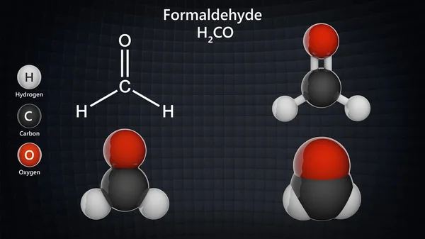 Formaldehído Compuesto Orgánico Natural Con Fórmula H2Co Ch2O Modelo Estructura — Foto de Stock