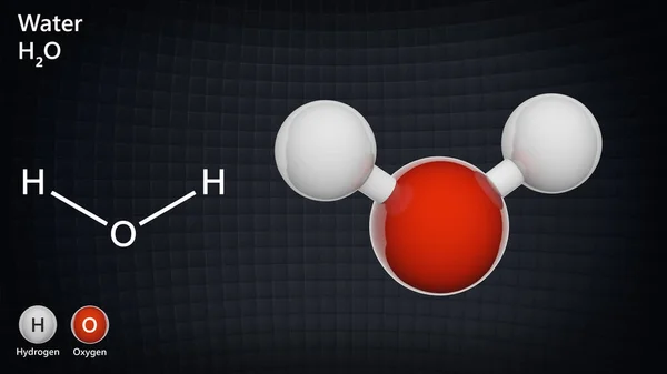 Water Moleculaire Formule H2O Een Heldere Reukloze Smaakloze Vloeistof Die — Stockfoto