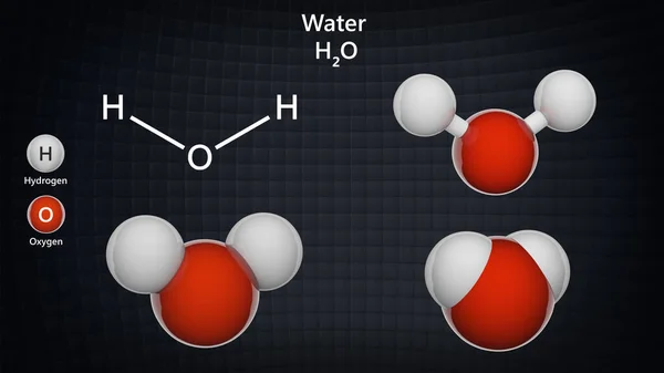 Agua Fórmula Molecular H2O Líquido Transparente Inodoro Insípido Que Esencial — Foto de Stock