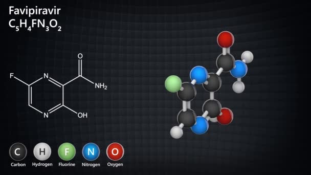 Favipiravir Ett Antiviralt Läkemedel Aktiv Mot Rna Virus Ett Potentiellt — Stockvideo