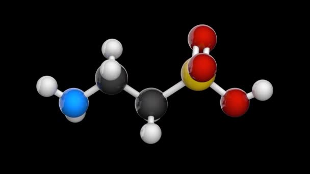 Μοριακή Δομή Ταυρίνης Αμινοαιθανοσουλφονικό Οξύ C2H7No3S Απρόσκοπτη Θηλιά Μεμονωμένα Και — Αρχείο Βίντεο