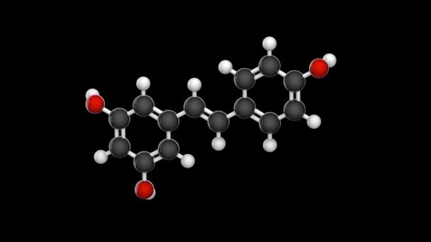 Estructura Molecular Del Resveratrol Actividades Antioxidantes Quimiopreventivas Potenciales C14H12O3 Lazo — Vídeo de stock