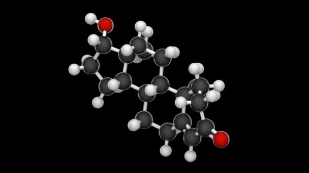 Molekuláris Szerkezete Tesztoszteron Szteroid Hormon Androgén Csoport C19H28O2 Zökkenőmentes Hurok — Stock videók