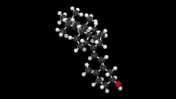 维生素D3 胆红素 的化学结构 方程式 C27H44O 3D渲染 无缝圈 化学结构模型 球和棒 Rgb — 图库视频影像