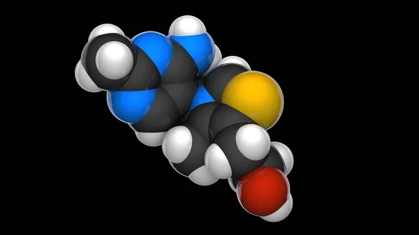 Vitamin Thiamine Aneurine Illustration Chemical Structure Model Space Filling Black — Stock Photo, Image