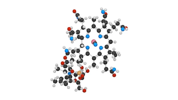 Estrutura Química Vitamina B12 Cianocobalamina Fórmula C63H88Con14O14P Ilustração Modelo Estrutura — Fotografia de Stock