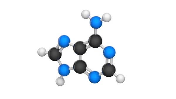 Moleculaire Structuur Van Vitamine Adenine Illustratie Chemische Structuur Model Ball — Stockfoto