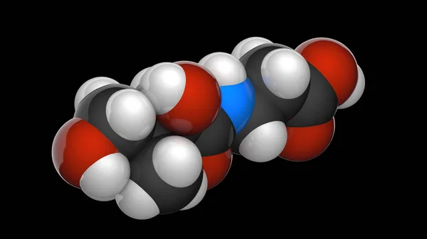 Estructura Molecular Vitamina Ácido Pantoténico También Conocido Como Pantotenato Ilustración —  Fotos de Stock