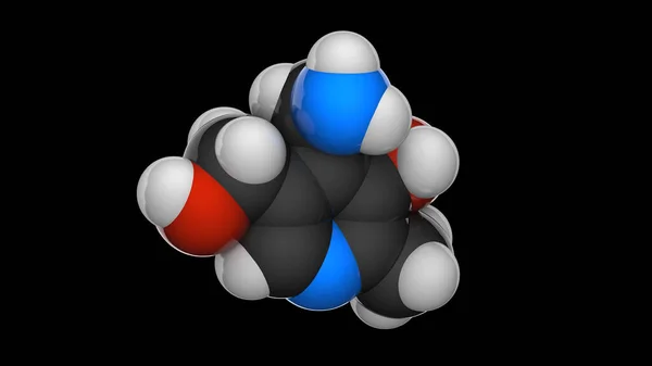 Estrutura Molecular Vitamina Piridoxamina Ilustração Modelo Estrutura Química Space Filling — Fotografia de Stock