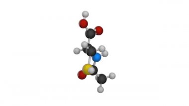 Asetilsisteinin moleküler yapısı (ayrıca N-asetilsistein veya NAC olarak da bilinir). C5H9NO3S. Asetilsistein mukolitik, balgam sökücü, zehirden arındırıcı ilaç. Top ve sopa. 3 Boyutlu Hazırlama.