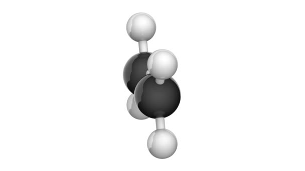 Formula Chimica Strutturale Struttura Molecolare Dell Etilene C2H4 Modello Struttura — Video Stock