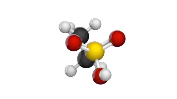 Estructura Molecular Taurina Ácido Aminoetanosulfónico C2H7No3S Modelo Estructura Química Ball — Vídeo de stock