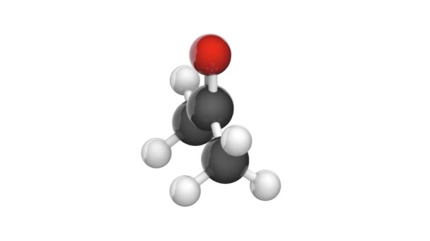 Formula Chimica Strutturale Struttura Molecolare Dell Acetone Formula C3H6O Modello — Video Stock