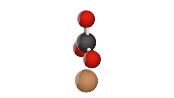 碳酸铜 Copper Carbonate 或碳酸铜 Cupric Carbonate 是一种配方为Cuco3的化合物 化学结构模型 球和棒 3D渲染 — 图库视频影像