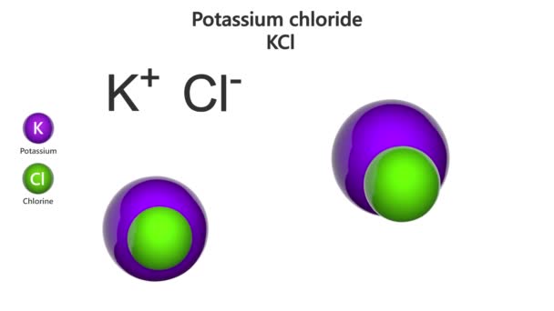 Kaliumchlorid Formel Kcl Oder Clk Ist Ein Metallsalz Das Aus — Stockvideo