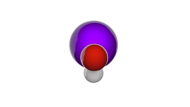 水酸化カリウムは KohまたはHkoという式を持つ無機化合物です 一般的には苛性カリと呼ばれる 化学構造モデル ボールとスティック 3Dレンダリング シームレスなループ — ストック動画