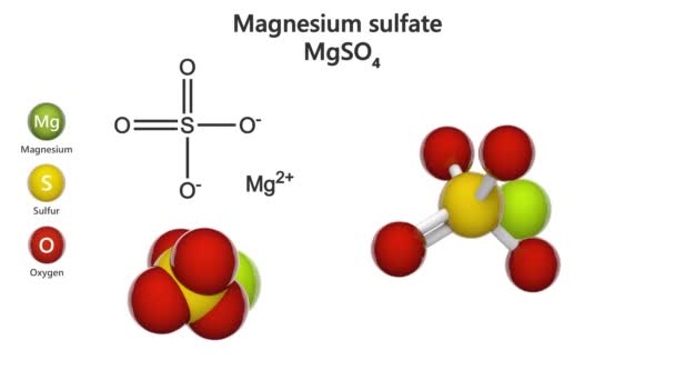 Magnezyum Sülfat Mgso4 Veya Mgo4S Formülü Genellikle Epsom Tuzu Olarak — Stok video