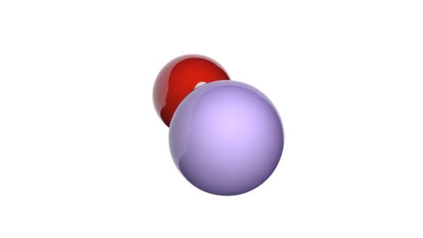 氧化锌是一种无机化合物 其配方为Zno或Ozn 这是一种白色粉末 化学结构模型 球和棒 3D渲染 无缝圈 因白人背景而被隔离 — 图库视频影像